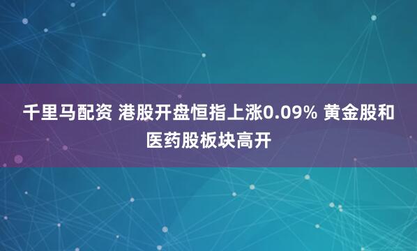千里马配资 港股开盘恒指上涨0.09% 黄金股和医药股板块高开