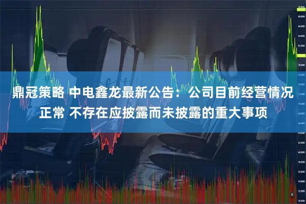 鼎冠策略 中电鑫龙最新公告：公司目前经营情况正常 不存在应披露而未披露的重大事项